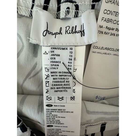 NWT Joseph Ribkoff Vanilla Black Abstract Art to Wear Print Crop Pants Style 221 - Picture 7 of 13